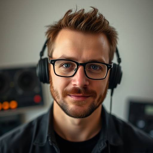 Portrait of Bartholomew Collins, founder and chief audio engineer of Sonic Haven Studios.